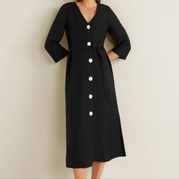 chinese dress ladies Quiet Atmosphere Linen Blend Ethnic Print Belted Midi Dress  prettylilygal